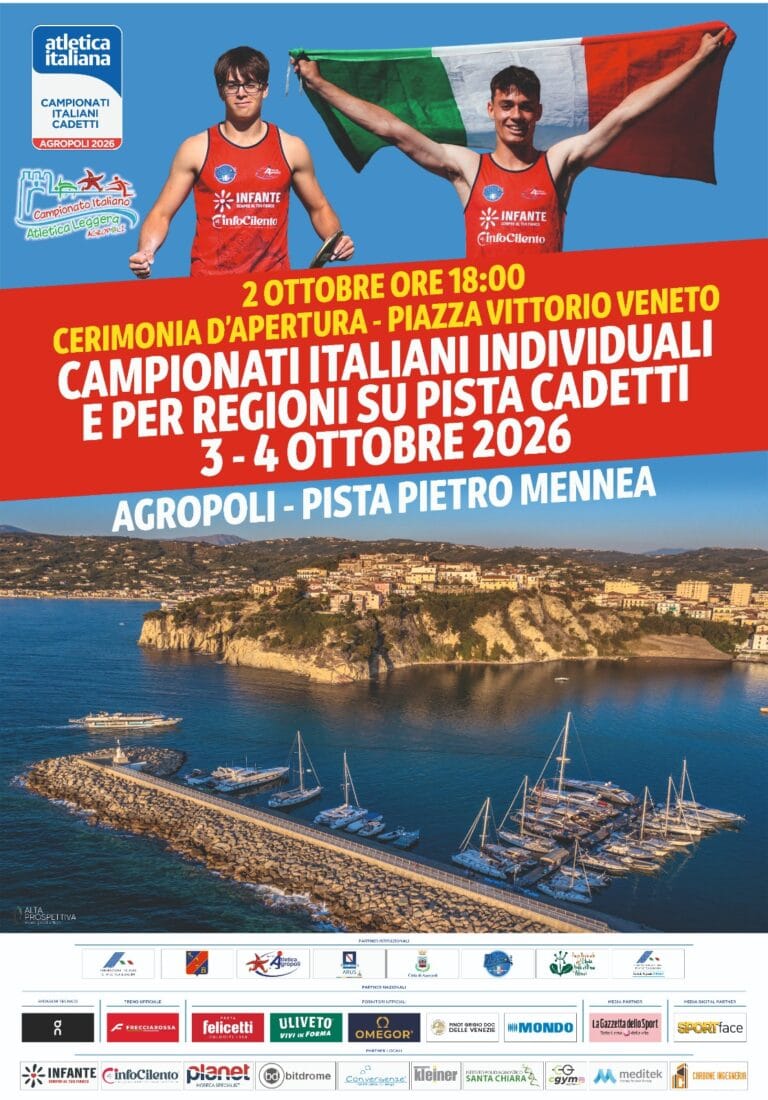 Campionati Italiani Cadetti di atletica 2026 ad Agropoli