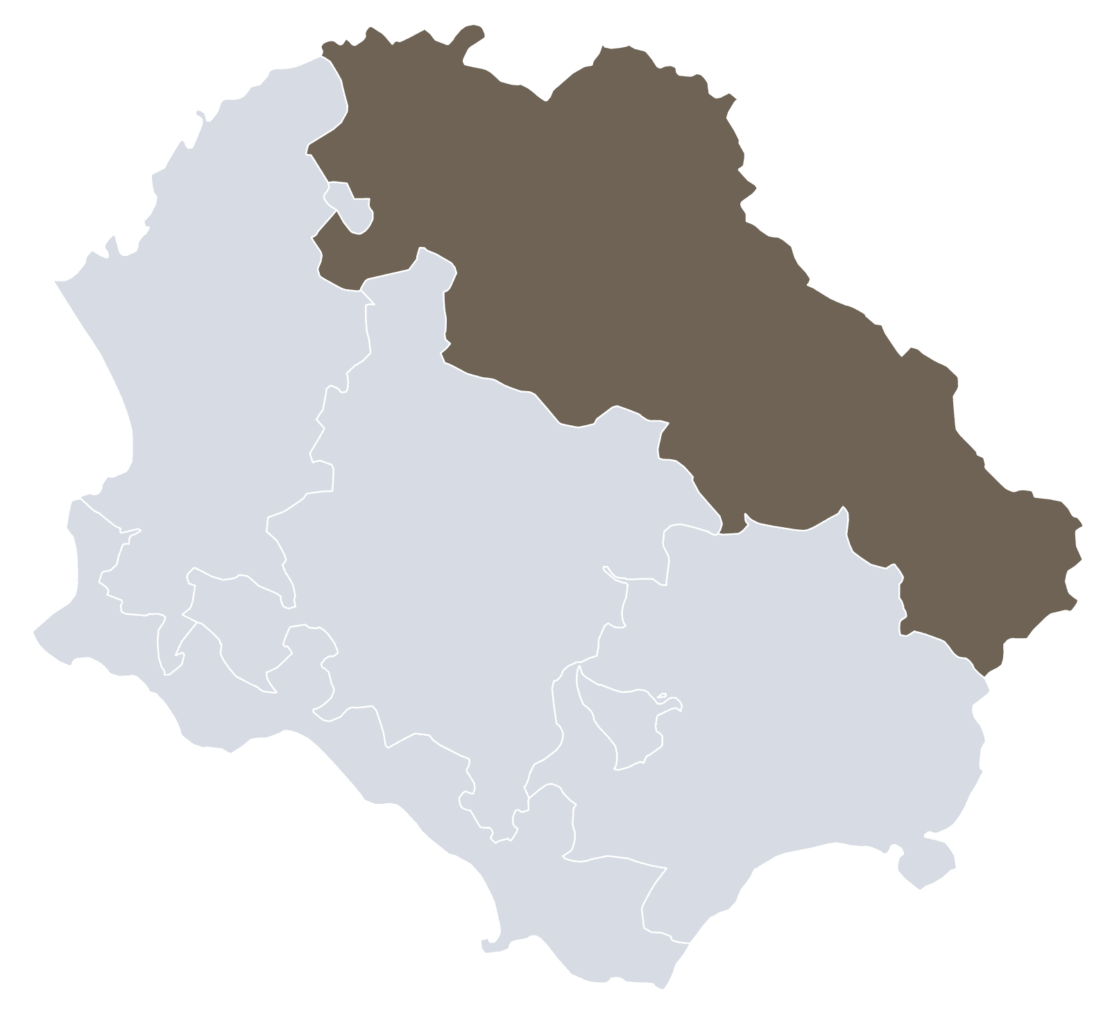 Mappa del Cilento, zona Vallo di Diano e Alburni