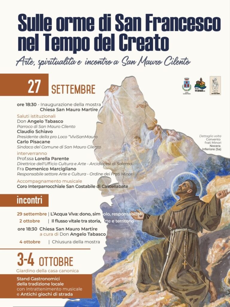 Sulle orme di San Francesco nel Tempo del Creato 2026 a San Mauro Cilento