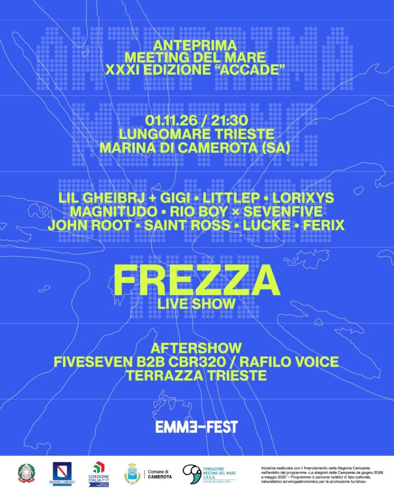 Frezza in concerto a Marina di Camerota: anteprima del Meeting del Mare