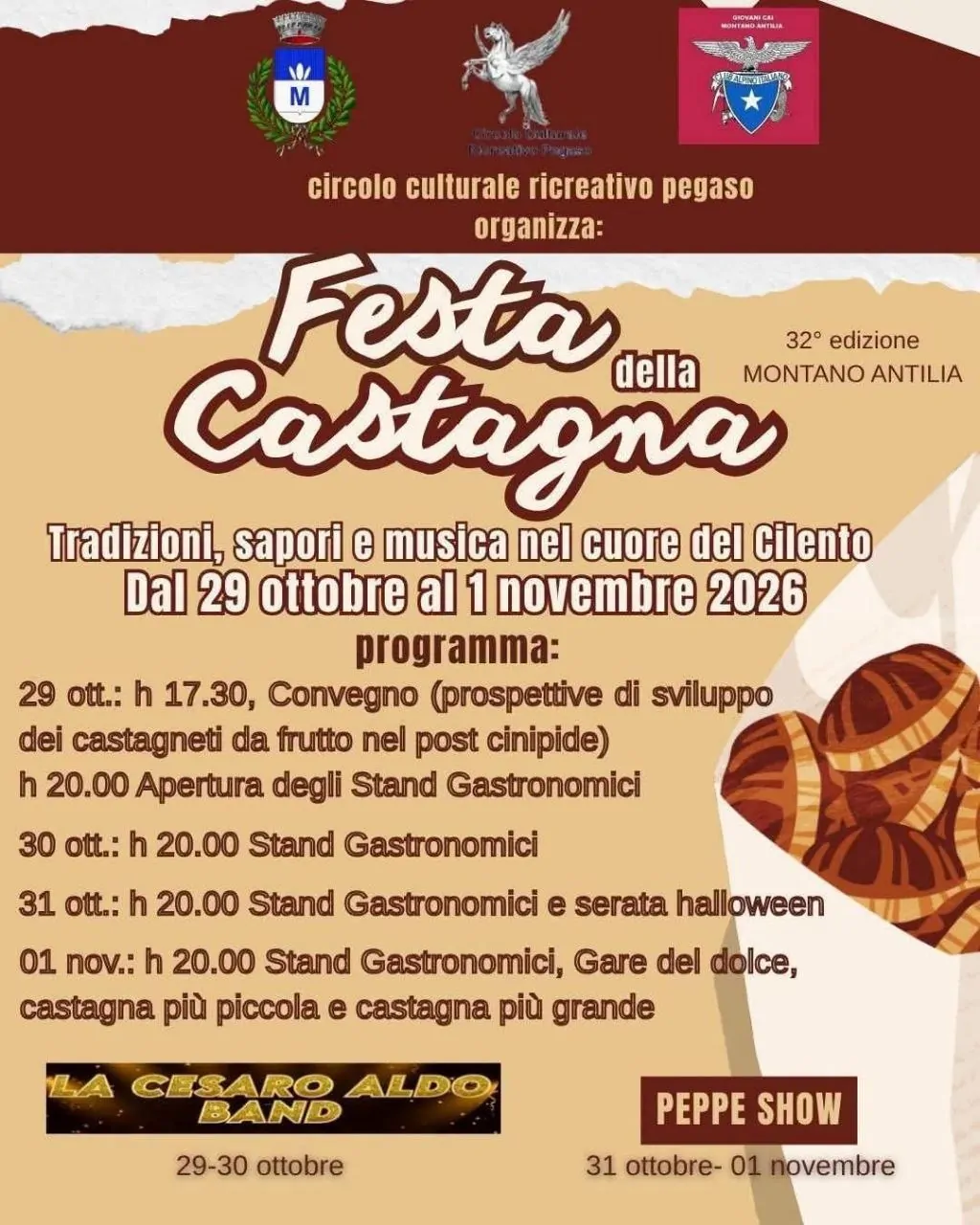 Locandina Festa della Castagna a Montano Antilia