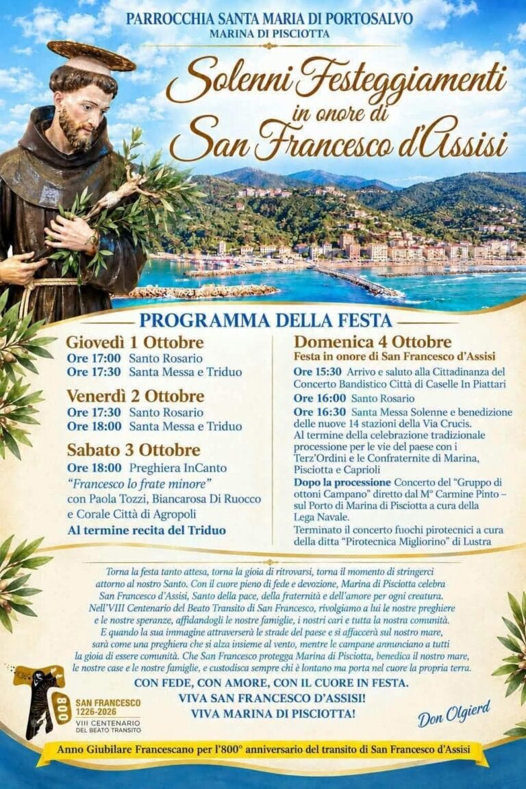 Festa di San Francesco d’Assisi a Marina di Pisciotta