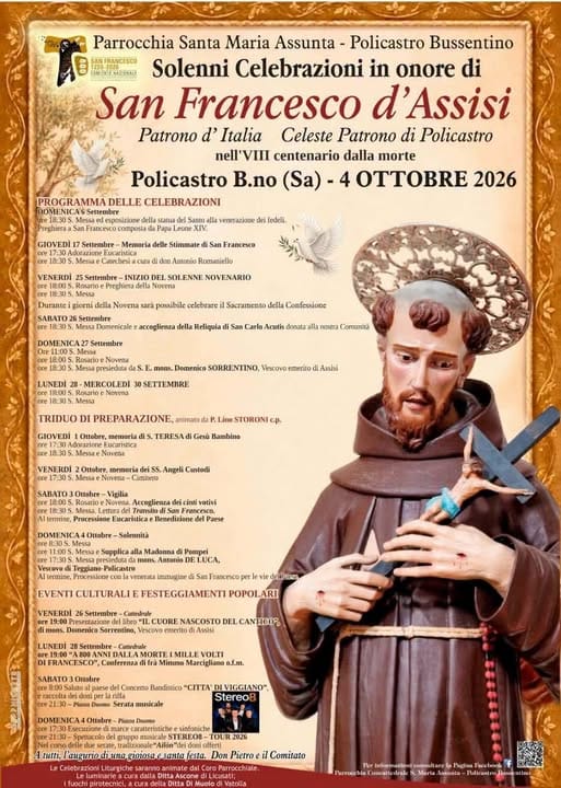Festa di San Francesco d'Assisi a Policastro Bussentino